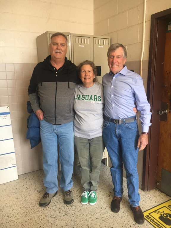 Mike Morrison, Nancy Albertson, and Mike Shay on Saturday School Tour